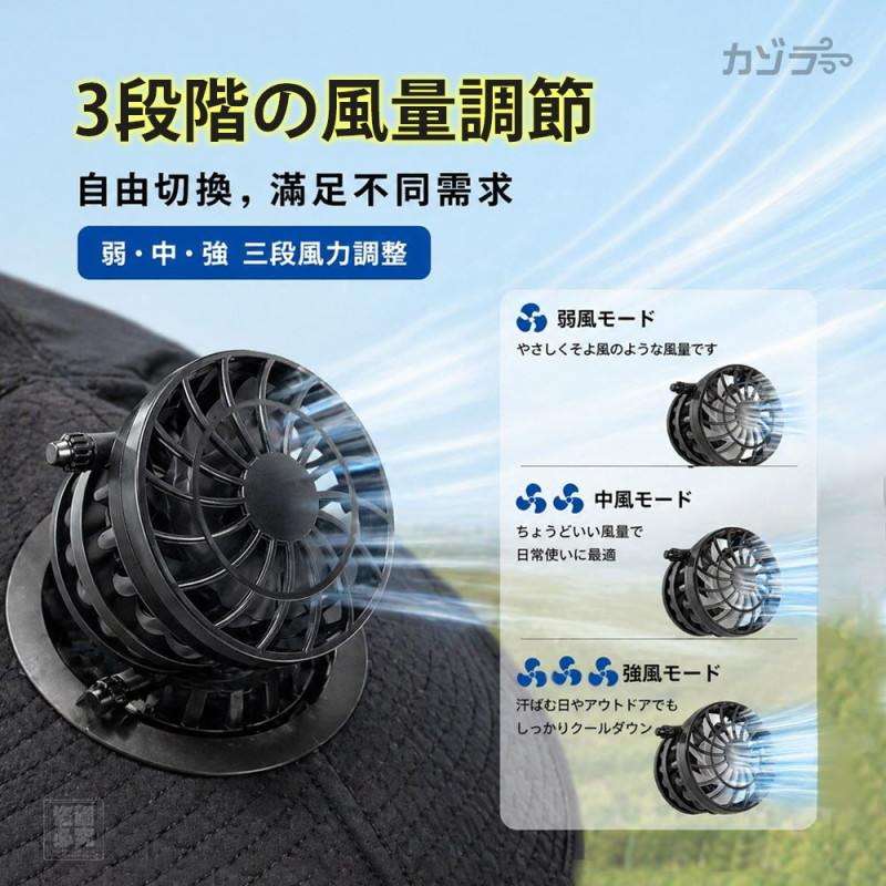 H- 日本雙效充電式風扇遮陽帽